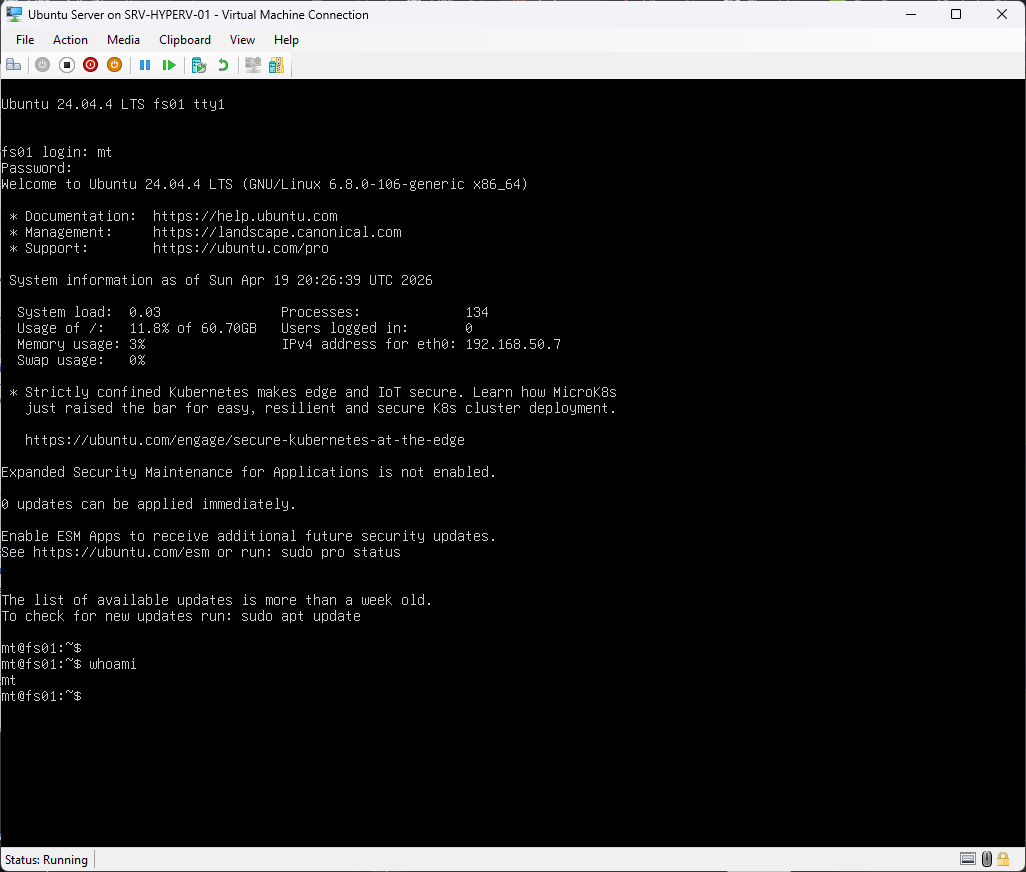 Ubuntu Server login III