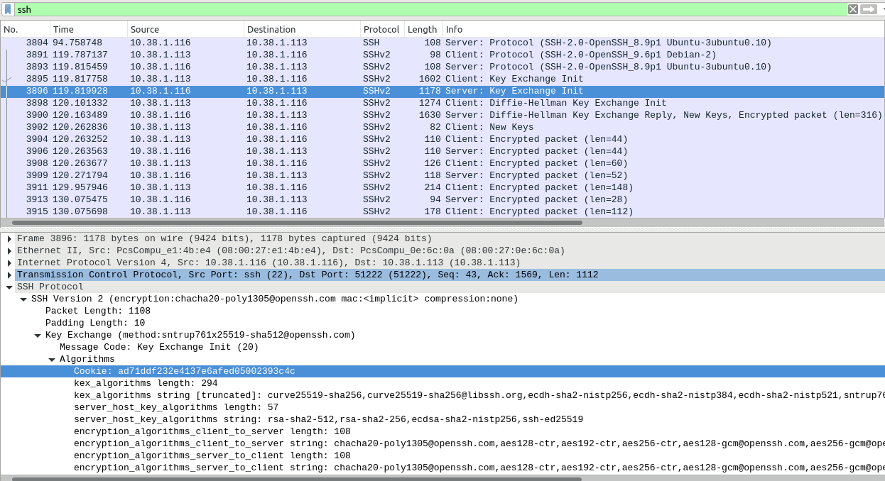 SSH traffic details 2