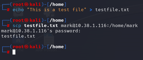 Create file and scp to Ubuntu