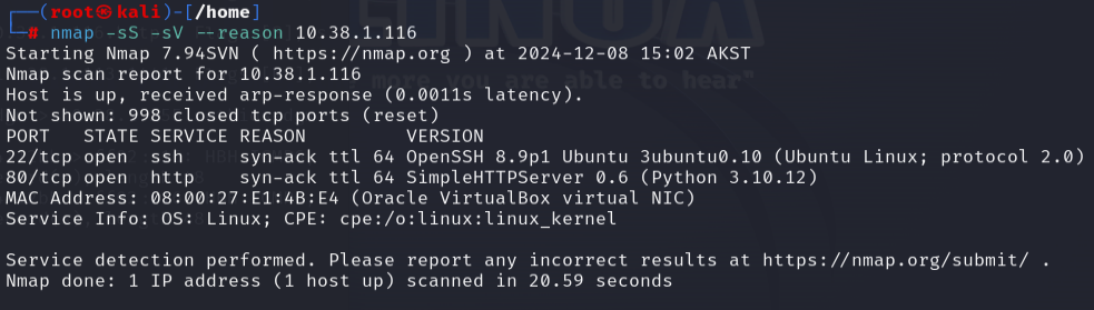 Ubuntu port scan