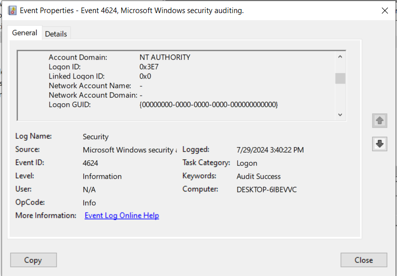 Successful login 3