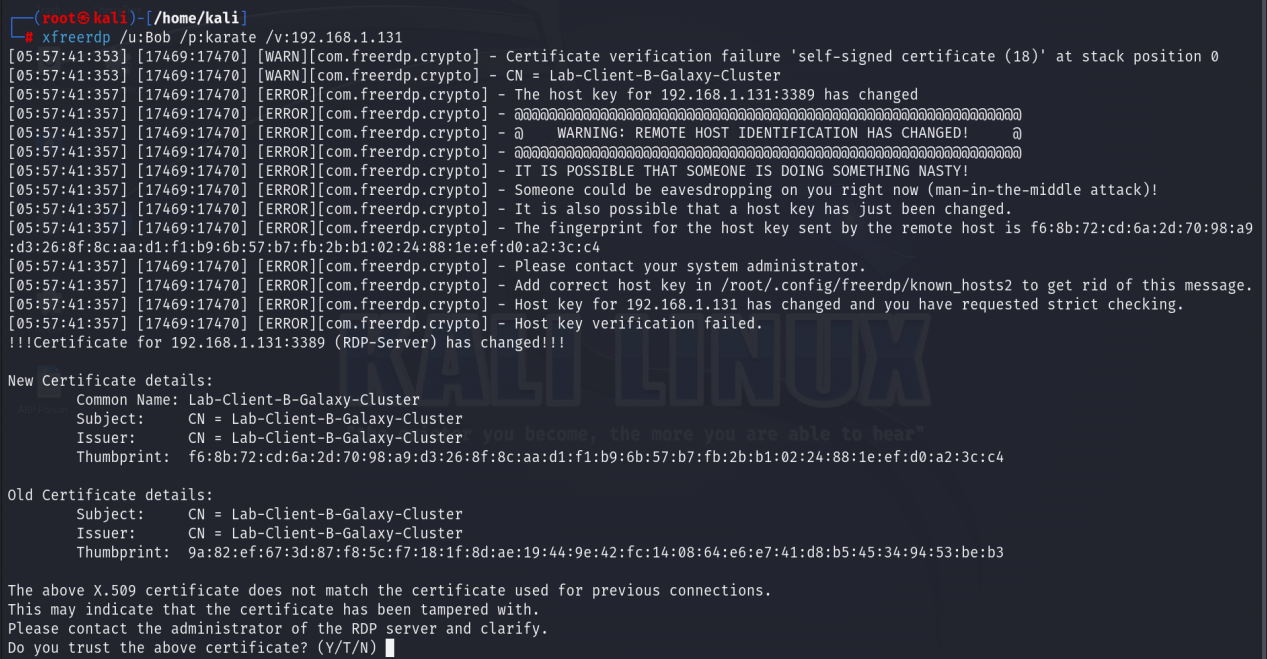 Successful login step 2