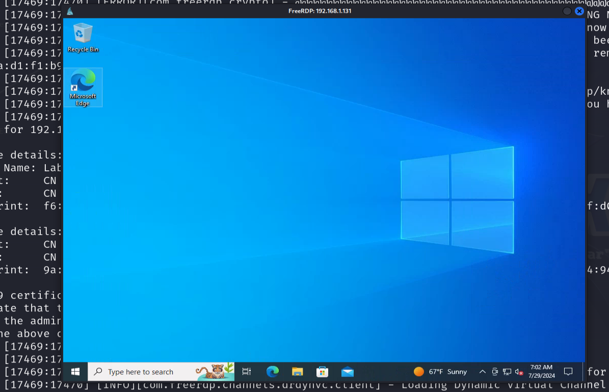 Successful login step 4