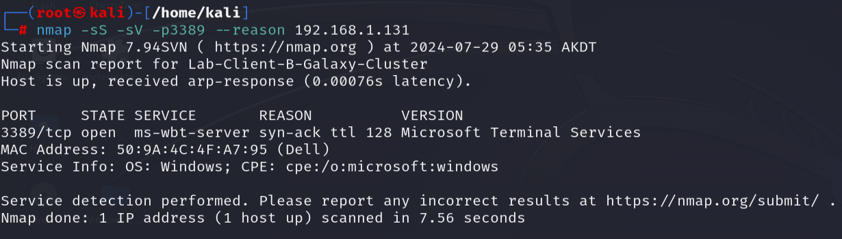 Nmap scan step 2