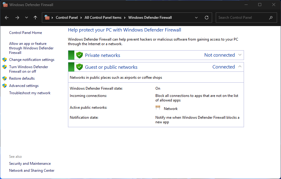 Network exposure reduction step 1