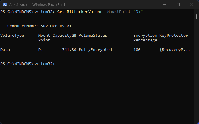 Enable BitLocker Volume