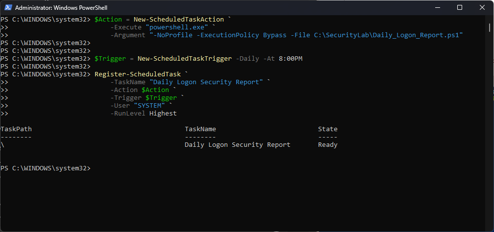 Daily logon report 7