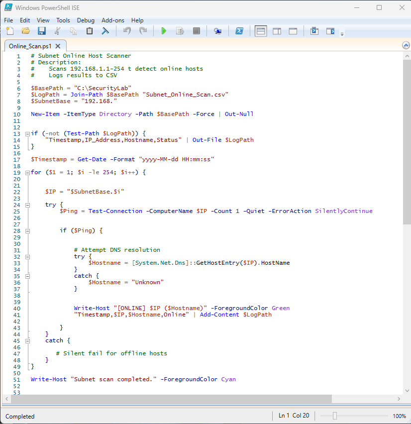 Local IP ICMP scan 1
