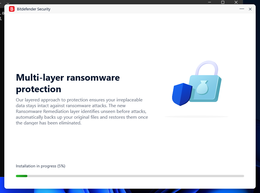 BitDefender setup step 4