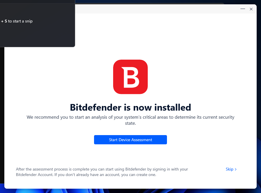 BitDefender setup step 9