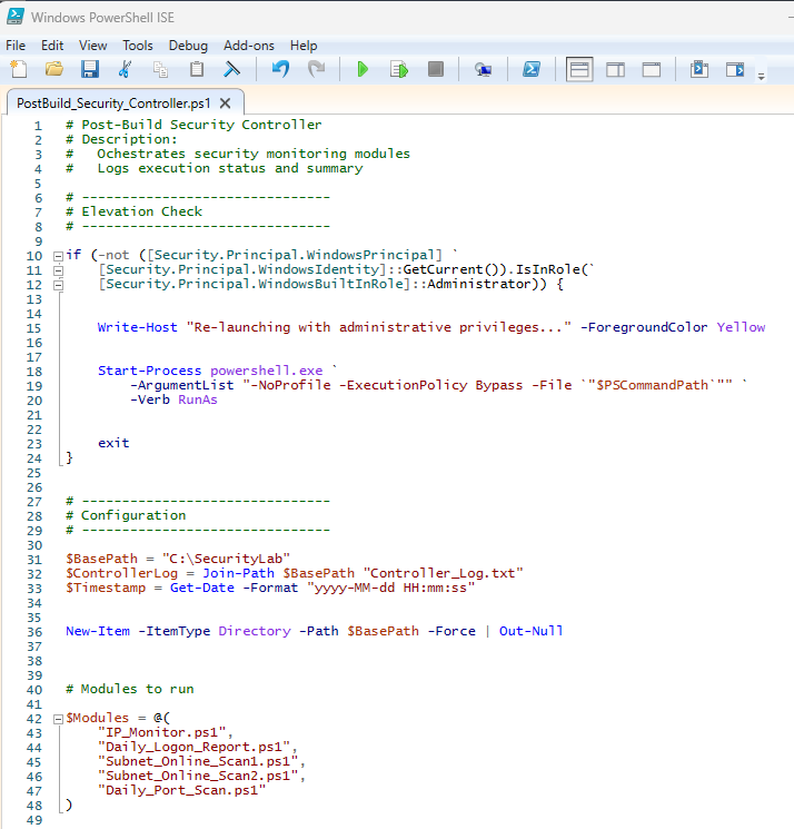 Security controller script 1