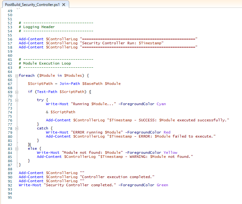 Security controller script 2
