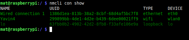 NetworkManager connections